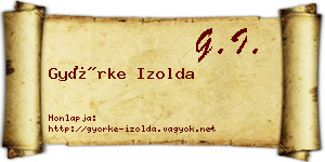 Györke Izolda névjegykártya